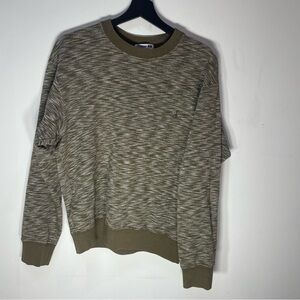 Uniqlo JW Anderson Men's Textured Olive Crewneck Sweater